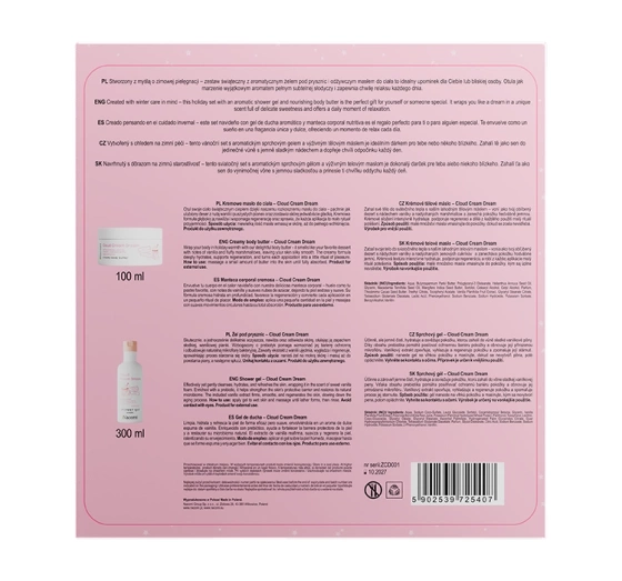 Kliknij na zdjęcie, aby je powiększyć Nacomi Glow Gift Cloud Cream Dream Geschenkset für Frauen Körperbutter Cloud Cream Dream 100 ml + Duschgel Cloud Cream Dream 300 ml