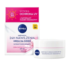 NIVEA 24h Feuchtigkeit Nährende Tagescreme SPF30 50ml