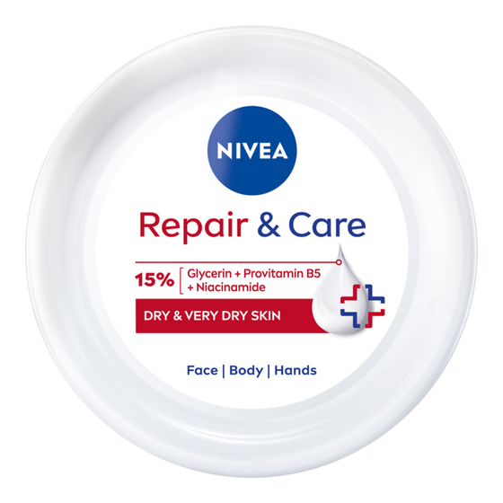 Kliknij na zdjęcie, aby je powiększyć NIVEA REPAIR & CARE FEUCHTIGKEITSSPENDEND-REGENERIERENDE CREME FÜR GESICHT KÖRPER HÄNDE 400ML