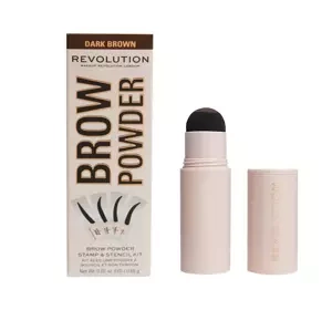 MAKEUP REVOLUTION BROW POWDER AUGENBRAUENSET STEMPEL + SCHABLONEN DARK BROWN