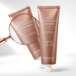 Pestlo T3 Baby Collagen Glow Mask – Kollagen-Gesichtsmaske 50 ml + Silikonpinsel zum Auftragen der Maske