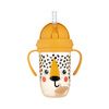Canpol Babies Non-Spill Expert Cup – auslaufsicherer Becher mit Trinkhalm und Gewichtsballast für Kinder ab dem 6. Lebensmonat BabiesBoo Gepard 270 ml