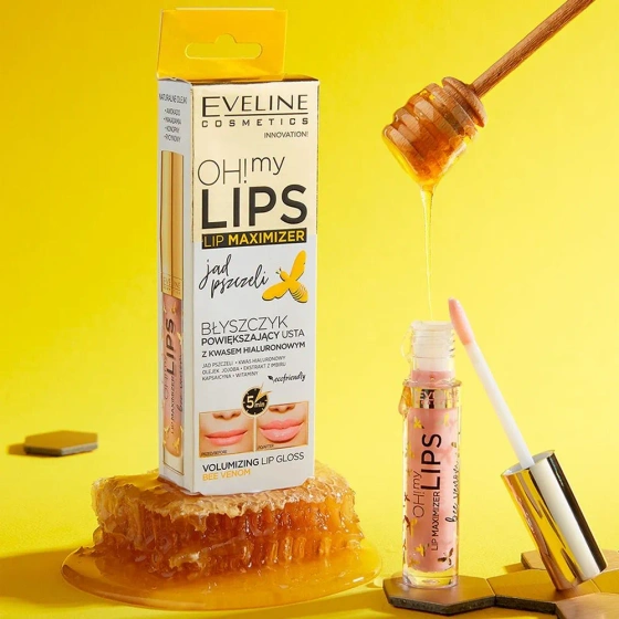 Kliknij na zdjęcie, aby je powiększyć Eveline Cosmetics Oh My Lips Lip Maximizer – Lippenvergrößernder Lipgloss mit Bienengift, 4,5 ml
