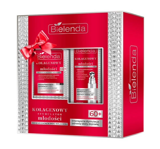 Kliknij na zdjęcie, aby je powiększyć Bielenda Kolagenowy Stymulator Młodości Geschenkset Anti-Falten-Creme 60+ 50 ml + Anti-Falten-Creme für Augen- und Lippenpartie 15 ml