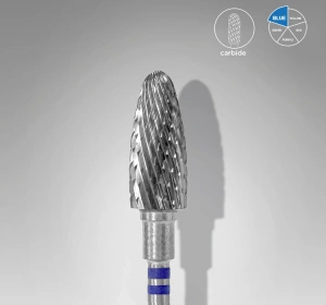 Staleks Pro Expert Hartmetallfräser für Linkshänder Rundkegel Blau FT91B060/14
