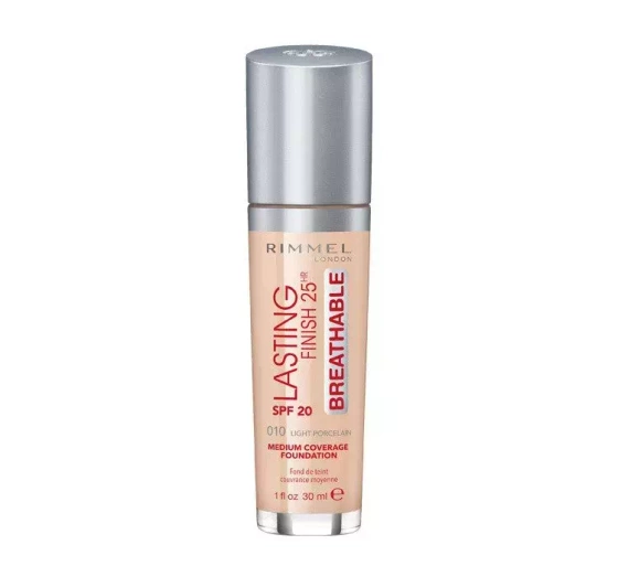 RIMMEL LASTING FINISH 25H BREATHABLE FOUNDATION GRUNDIERUNG 010 LIGHT PORCELAIN