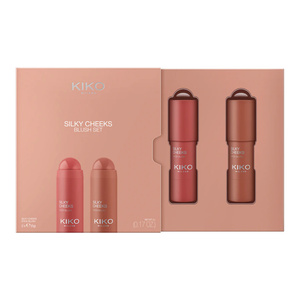 KIKO Milano Silky Cheeks Blush Set – Gesichts-Make-up-Set mit cremigem Rouge-Stift, 2 × 5 g