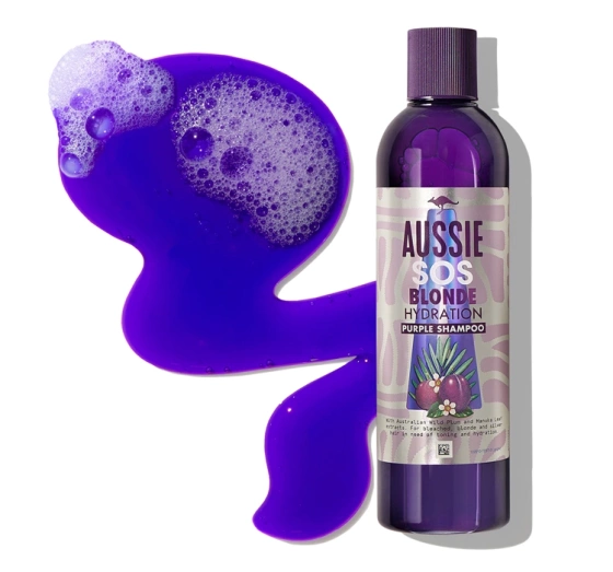 Kliknij na zdjęcie, aby je powiększyć Aussie SOS Blonde Hydration – violettes Tönungsshampoo für blondes Haar, 490 ml