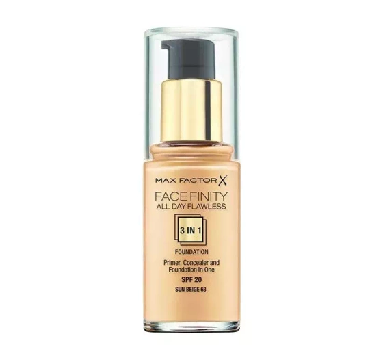 MAX FACTOR FACE FINITY ALL DAY FLAWLESS 3IN1 GRUNDIERUNG 63 SUN BEIGE 30 ML