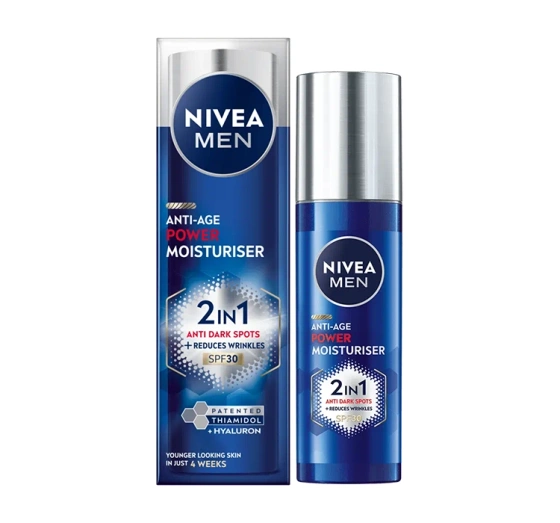 Kliknij na zdjęcie, aby je powiększyć NIVEA MEN ANTI-AGE POWER FEUCHTIGKEITSSPENDENDE GESICHTSCREME FÜR MÄNNER 50ML