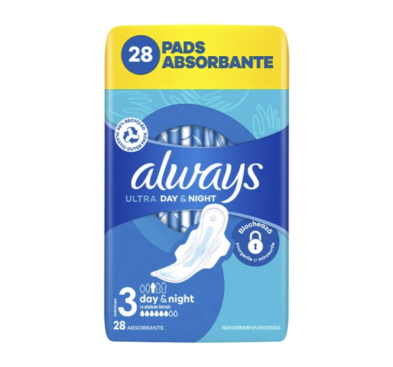 Kliknij na zdjęcie, aby je powiększyć ALWAYS ULTRA DAMENBINDEN MIT FLÜGELN 3 DAY & NIGHT 28 STÜCK