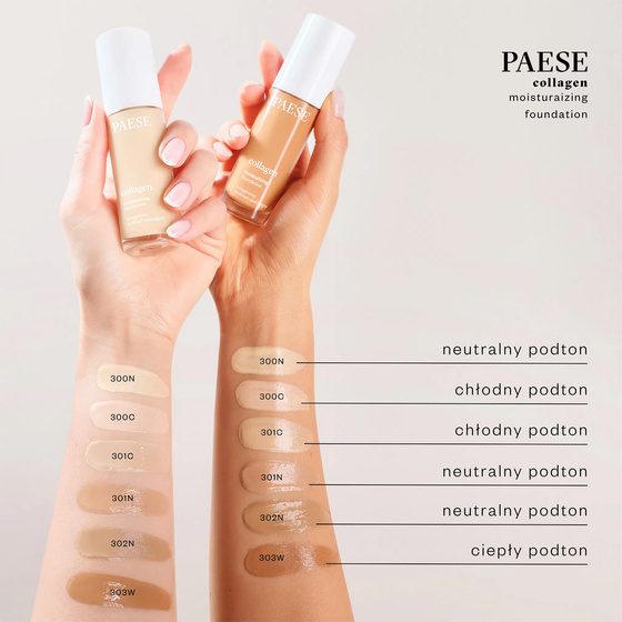 Paese Collagen – feuchtigkeitsspendende Kollagen-Gesichtsgrundierung mit Pumpe 300C Porcelain 30 ml