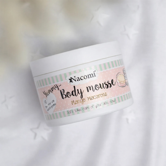 Kliknij na zdjęcie, aby je powiększyć Nacomi Body Mousse Körpermousse „Macarons Mango“ 180 ml