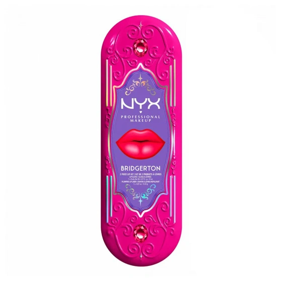 NYX Professional Makeup Bridgerton Royal Treasures Lip Kit 03 Lippen-Make-up-Set Royal Butter Gloss Summer Fruit 8 ml + Royal Lip Liner Rumour Has It 0,33 g