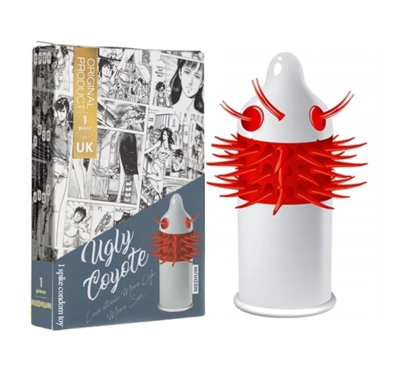 EGZO STIMULIERENDES KONDOM MIT NOPPEN UGLY COYOTE MEDIUM 1 STÜCK