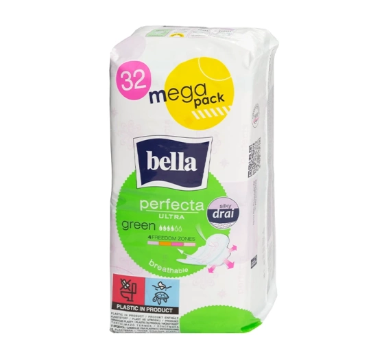 Bella Perfecta Ultra Green Binden mit Flügeln 32 Stück