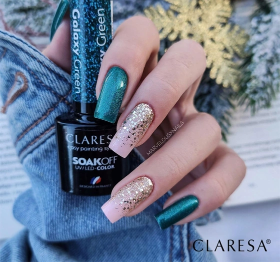 CLARESA SOAK OFF HYBRIDLACK GALAXY GREEN 5ML
