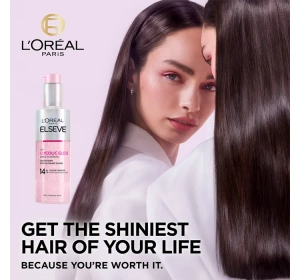 L'Oréal Paris Elseve Glycolic Gloss – glättendes Leave-in-Serum für stumpfes und sprödes Haar, 150 ml