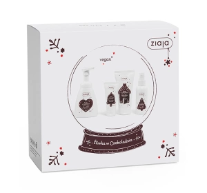 Ziaja Pflaume in Schokolade Geschenkset zur Körperpflege Duschgel 160 ml + Reinigungsschaum 250 ml + Körperspray 100 ml + Handcreme 50 ml