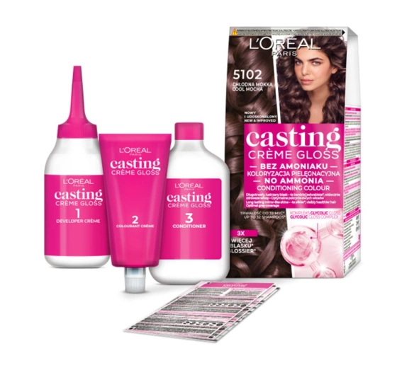 Kliknij na zdjęcie, aby je powiększyć LOREAL CASTING CREME GLOSS HAARFARBE 5102 COOL MOKKA