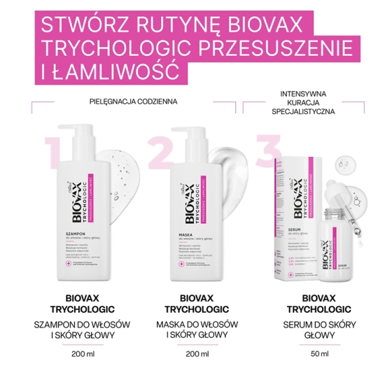 Kliknij na zdjęcie, aby je powiększyć Biovax Trychologic Trockenheit und Brüchigkeit Haarmaske 200 ml