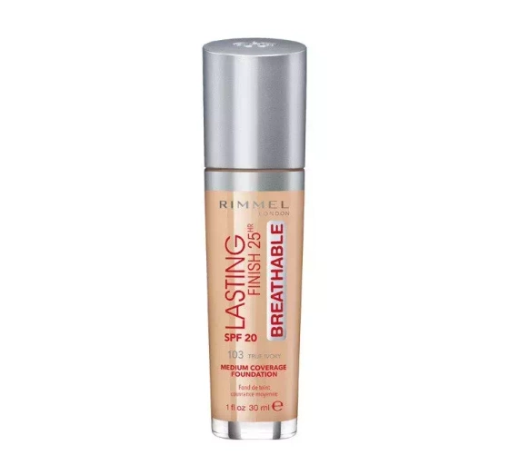 RIMMEL LASTING FINISH 25H BREATHABLE FOUNDATION GRUNDIERUNG 103 TRUE IVORY