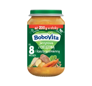 BoboVita Menü im Glas ab dem 8. Monat Gemüse mit Kalbfleisch und Gerstengrütze 200 g