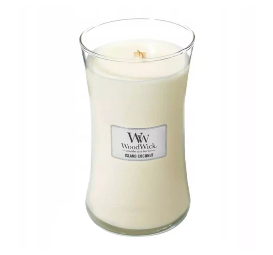 Kliknij na zdjęcie, aby je powiększyć WOODWICK LARGE JAR CANDLE DUFTKERZE ISLAND COCONUT 610G