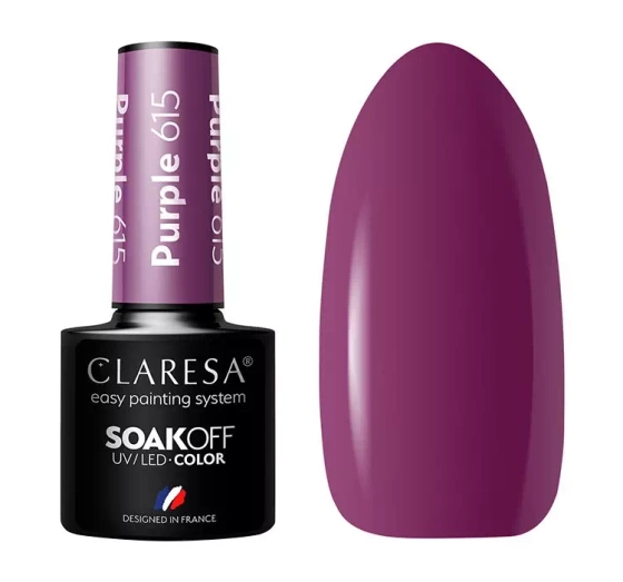 CLARESA SOAK OFF HYBRIDLACK PURPLE 615 5ML