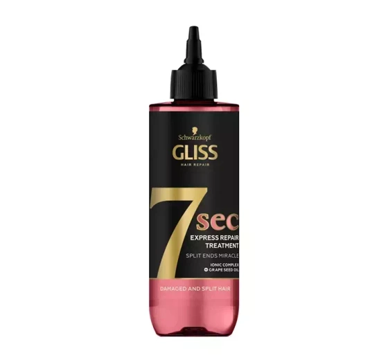 Kliknij na zdjęcie, aby je powiększyć GLISS 7 SEC SPLIT ENDS MIRACLE INTENSIVE HAARBEHANDLUNG FÜR GESCHÄDIGTES HAAR MIT SPLISS 200ML