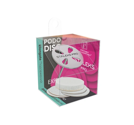 Kliknij na zdjęcie, aby je powiększyć Staleks Pro Pododisc Verlängerte Pediküre-Scheibe + Set austauschbarer Aufsätze L/25 mm 180 grit 5 Stück