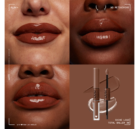 Kliknij na zdjęcie, aby je powiększyć NYX Professional Makeup Shine Loud Flüssiger Lippenstift 30 Total Baller 6,8 ml