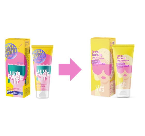 Kliknij na zdjęcie, aby je powiększyć Farmona Tutti Frutti Let's Face It Feuchtigkeitsspendend–mattierende Gesichtscreme 50ml