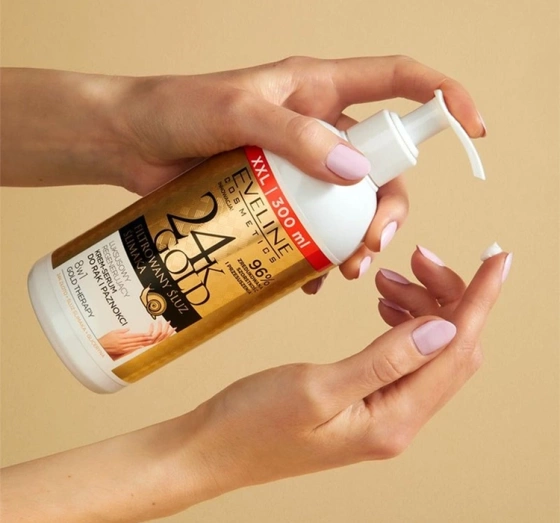 Eveline 24K Gold Regenerierende Hand- und Nagelcreme mit Schneckenschleim 300 ml