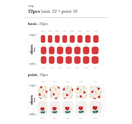 Ohora Hybrid-Nagelsticker Pedicure My Tulip