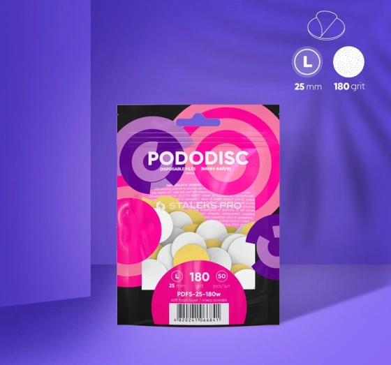 Kliknij na zdjęcie, aby je powiększyć Staleks Pro Pododisc Austauschbare Schleifpads für Pododisc auf weicher Basis L/25 mm 180 grit 50 Stück