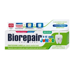 Biorepair Junior Zahnpasta für Kinder von 6 bis 12 Jahren – Milde Minze 75 ml