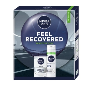 NIVEA MEN Feel Recovered Sensitive Duo Geschenkset für Männer Rasierschaum + Aftershave-Balsam