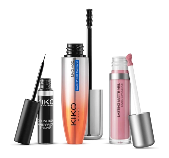 KIKO Milano Unmissable Makeup Set 01 Wimperntusche 12 ml + Eyeliner 4,5 ml + Lippenstift 4 ml 