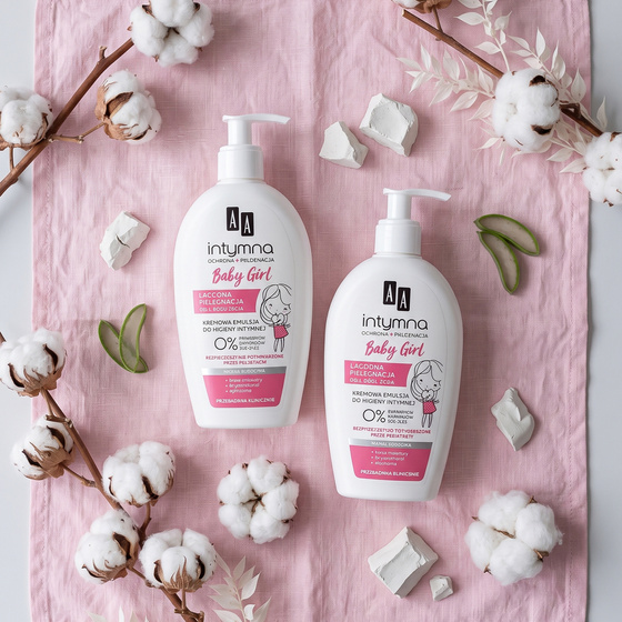 AA Intymna Baby Girl 0 % Intimhygiene-Emulsion ab dem 1. Lebensjahr, Spenderflasche 300 ml