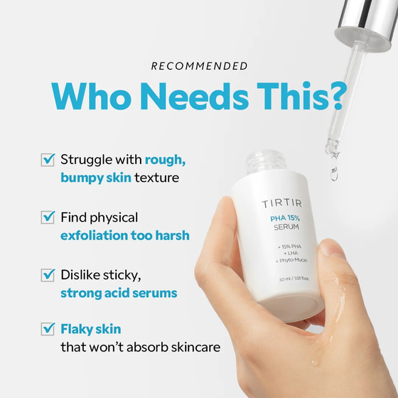 Kliknij na zdjęcie, aby je powiększyć TIRTIR Feuchtigkeitsserum mit Peeling-Effekt, 15 % PHA, 30 ml