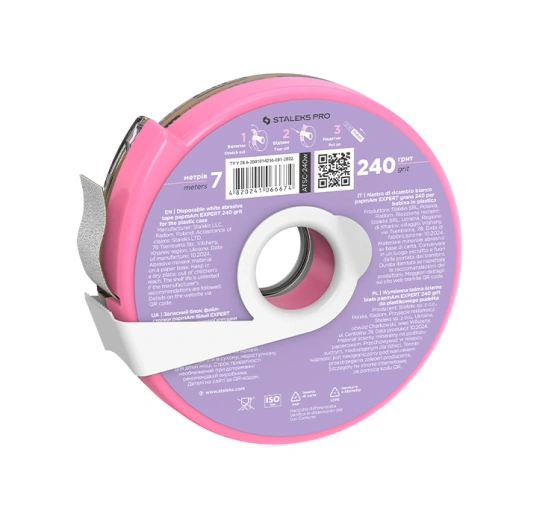 Kliknij na zdjęcie, aby je powiększyć Staleks Pro Weiße Schleifband papmAm Expert 240 grit in Kunststoffbox 7 m