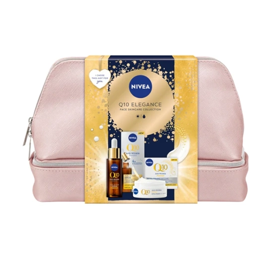 Kliknij na zdjęcie, aby je powiększyć NIVEA Q10 Elegance Gesichtspflegeset Tagescreme SPF15 + Serum + Kosmetiktasche