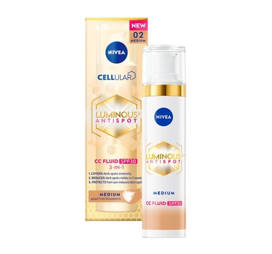 NIVEA LUMINOUS630 ANTISPOT CC CREME GEGEN VERFÄRBUNGEN 02 MEDIUM 40ML