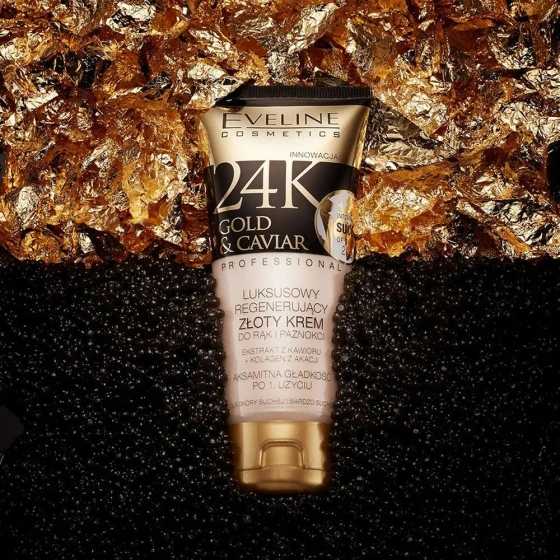 Eveline Cosmetics 24k Gold & Caviar Regenerierende Hand- und Nagelcreme 100 ml