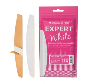 Staleks Pro Expert White Austauschbare weiße Feilblätter für Halbmondfeile Expert 40 150 grip 30 Stück