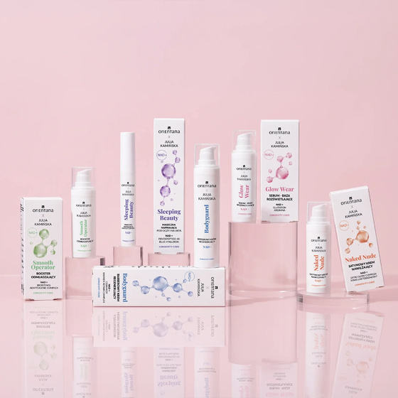 Kliknij na zdjęcie, aby je powiększyć Orientana x Julia Kamińska Longevity Code Smooth Operator NAD+-Booster zur Verjüngung müder, angespannter Haut mit ersten Altersanzeichen 30 ml