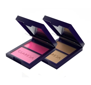 Claresa Duo Palette Creamy & Pressed – Set zum Konturieren des Gesichts: Bronzer-Palette 01 More Sculpted 8,5 g + Rouge-Palette 01 Awesome Blossom 8,5 g