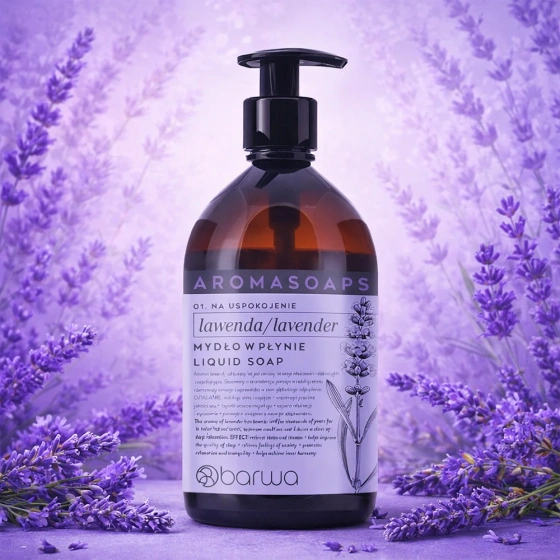 Barwa Aromasoaps Beruhigende Flüssigseife für Hände und Körper Lavendel 500 ml