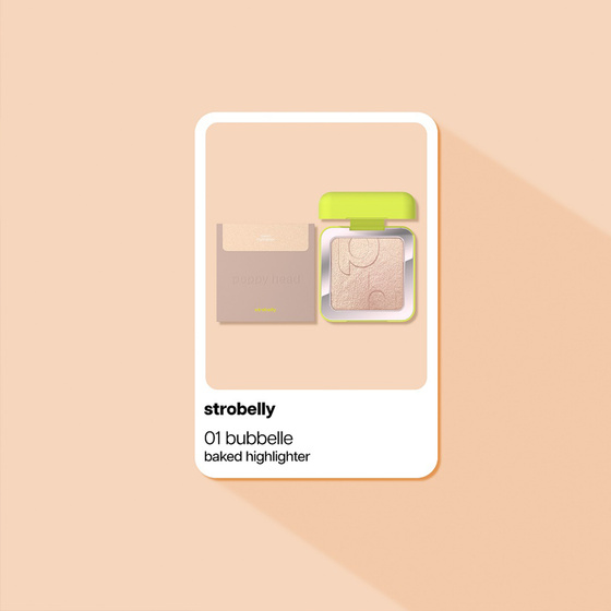 Poppy Head Strobelly gebackener Highlighter für das Gesicht 02 Shinelini 4,2 g